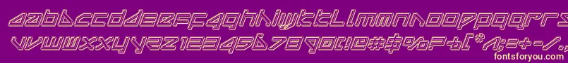 deltarayengraveital Font – Yellow Fonts on Purple Background