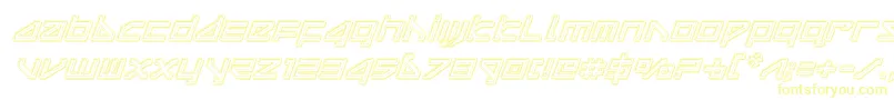 deltarayengraveital-Schriftart – Gelbe Schriften auf weißem Hintergrund