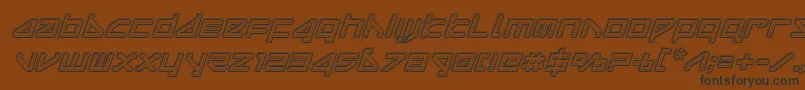 deltarayengraveital Font – Black Fonts on Brown Background