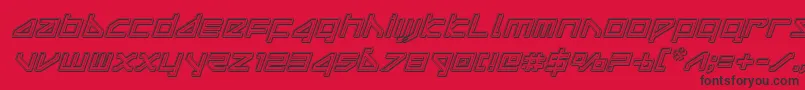 deltarayengraveital Font – Black Fonts on Red Background