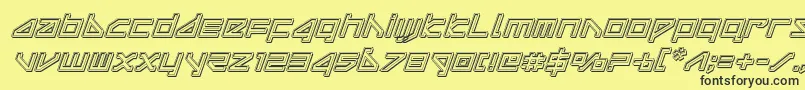 deltarayengraveital Font – Black Fonts on Yellow Background