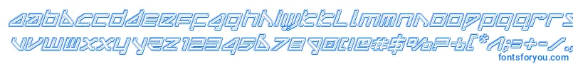 Шрифт deltarayengraveital – синие шрифты