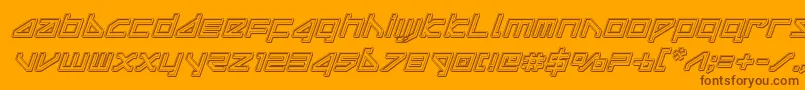 deltarayengraveital Font – Brown Fonts on Orange Background