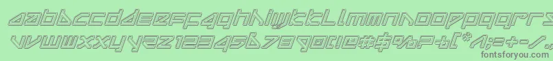 deltarayengraveital Font – Gray Fonts on Green Background