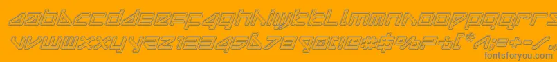 deltarayengraveital-Schriftart – Graue Schriften auf orangefarbenem Hintergrund