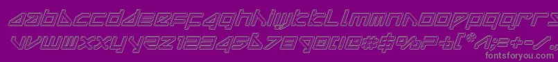 deltarayengraveital Font – Gray Fonts on Purple Background