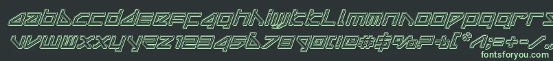 deltarayengraveital Font – Green Fonts on Black Background