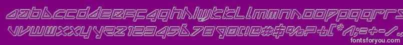 deltarayengraveital Font – Green Fonts on Purple Background