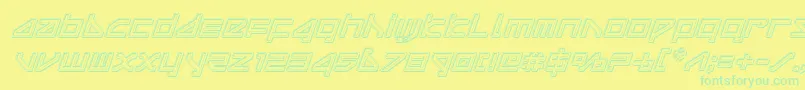 deltarayengraveital Font – Green Fonts on Yellow Background