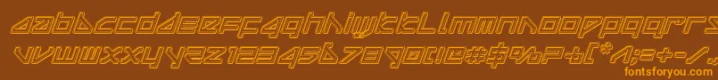 deltarayengraveital-Schriftart – Orangefarbene Schriften auf braunem Hintergrund