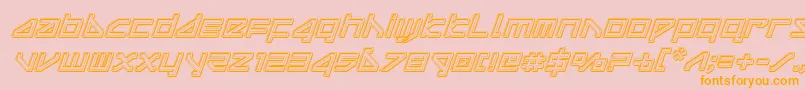 deltarayengraveital-Schriftart – Orangefarbene Schriften auf rosa Hintergrund