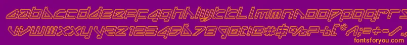 deltarayengraveital Font – Orange Fonts on Purple Background