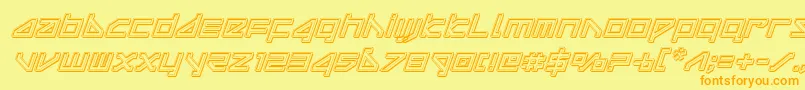 deltarayengraveital Font – Orange Fonts on Yellow Background