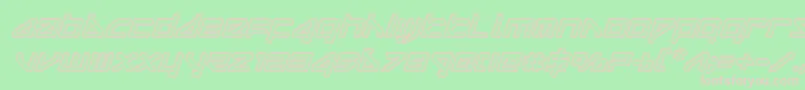 deltarayengraveital Font – Pink Fonts on Green Background