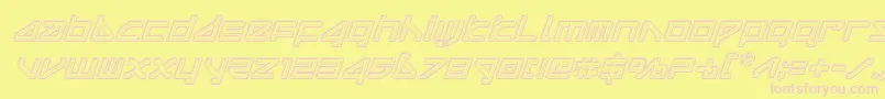 deltarayengraveital Font – Pink Fonts on Yellow Background