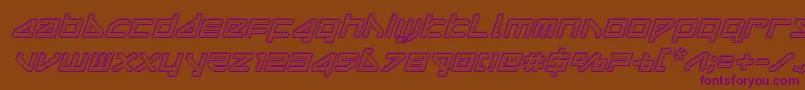 deltarayengraveital Font – Purple Fonts on Brown Background