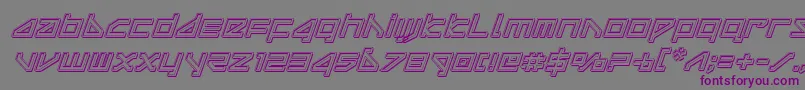 deltarayengraveital Font – Purple Fonts on Gray Background