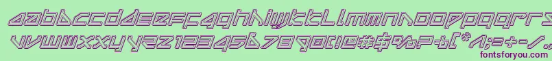 deltarayengraveital Font – Purple Fonts on Green Background