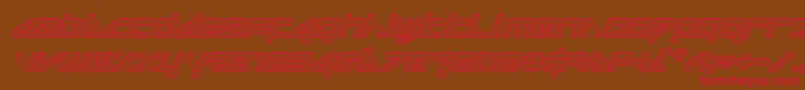 deltarayengraveital Font – Red Fonts on Brown Background