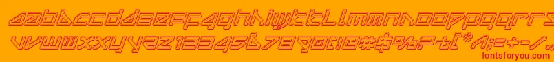 deltarayengraveital Font – Red Fonts on Orange Background