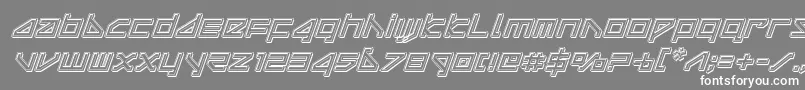 deltarayengraveital Font – White Fonts on Gray Background