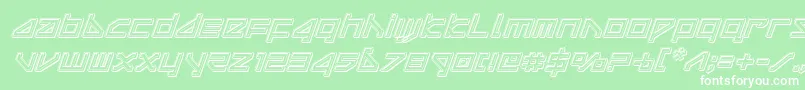 deltarayengraveital Font – White Fonts on Green Background