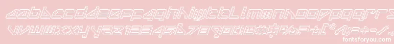 deltarayengraveital-Schriftart – Weiße Schriften auf rosa Hintergrund