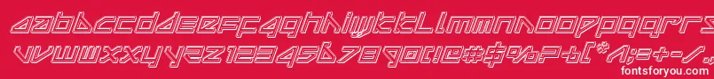 deltarayengraveital Font – White Fonts on Red Background