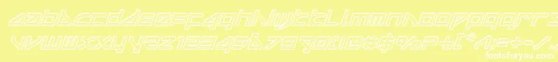 deltarayengraveital Font – White Fonts on Yellow Background