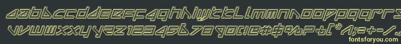 deltarayengraveital Font – Yellow Fonts on Black Background