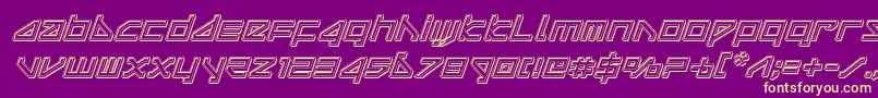 deltarayengraveital Font – Yellow Fonts on Purple Background