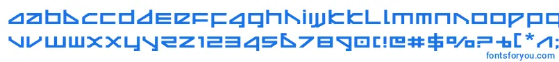 フォントdeltarayexpand – 白い背景に青い文字