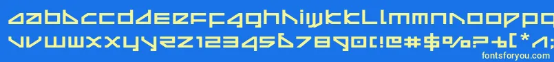 deltarayexpand Font – Yellow Fonts on Blue Background