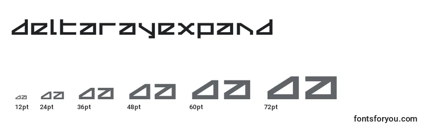 Размеры шрифта Deltarayexpand
