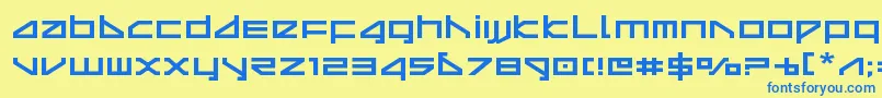 deltarayexpand Font – Blue Fonts on Yellow Background