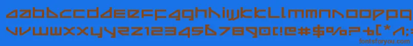 deltarayexpand-Schriftart – Braune Schriften auf blauem Hintergrund