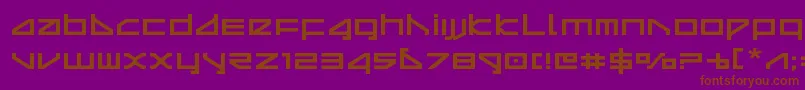 フォントdeltarayexpand – 紫色の背景に茶色のフォント