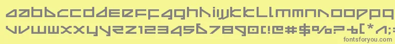フォントdeltarayexpand – 黄色の背景に灰色の文字