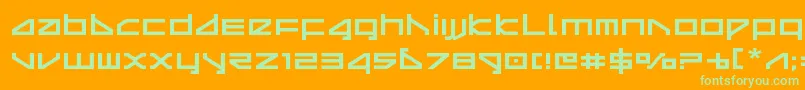 deltarayexpand Font – Green Fonts on Orange Background