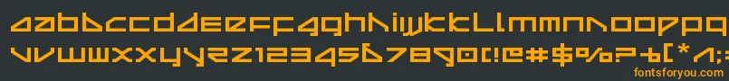 フォントdeltarayexpand – 黒い背景にオレンジの文字