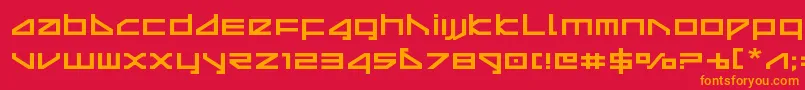 フォントdeltarayexpand – 赤い背景にオレンジの文字