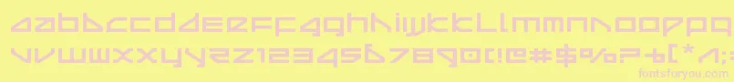 deltarayexpand-fontti – vaaleanpunaiset fontit keltaisella taustalla