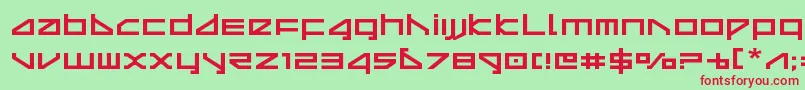deltarayexpand-fontti – punaiset fontit vihreällä taustalla