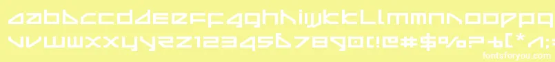 deltarayexpand-fontti – valkoiset fontit keltaisella taustalla