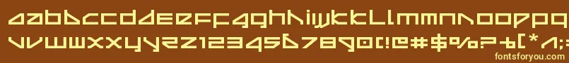 deltarayexpand-fontti – keltaiset fontit ruskealla taustalla
