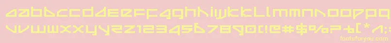 deltarayexpand-fontti – keltaiset fontit vaaleanpunaisella taustalla