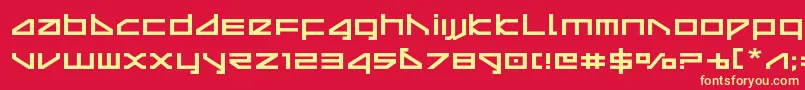 フォントdeltarayexpand – 黄色の文字、赤い背景