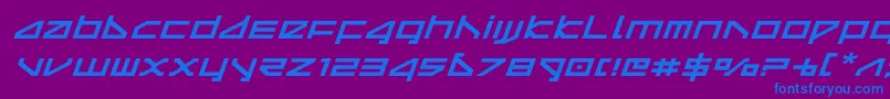 deltarayexpandital Font – Blue Fonts on Purple Background