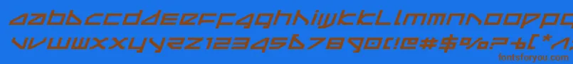 deltarayexpandital Font – Brown Fonts on Blue Background