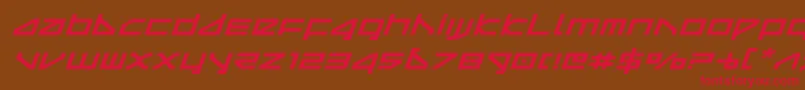 deltarayexpandital Font – Red Fonts on Brown Background
